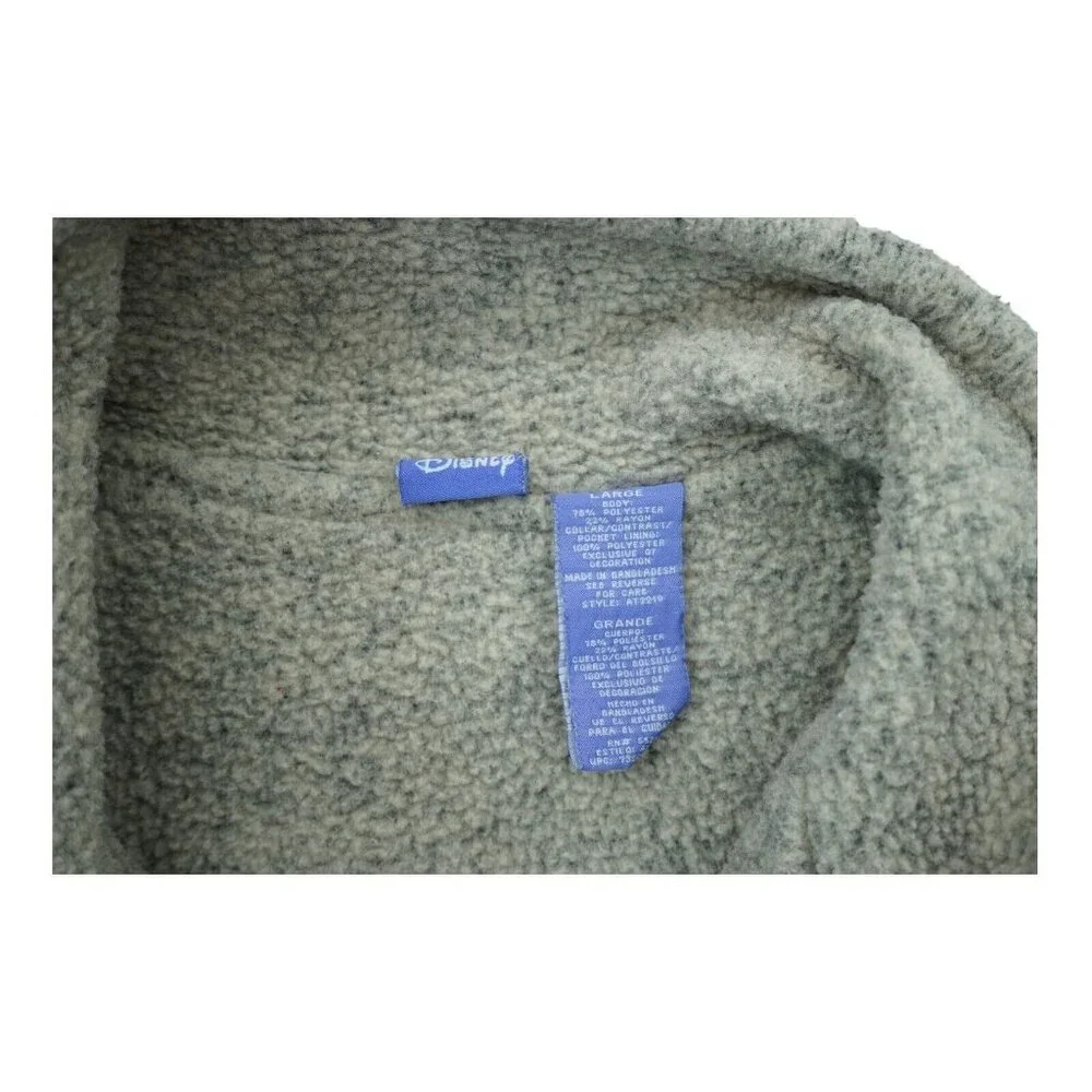 Disney Eeyore Womens Fleece Sweatshirt 1/4 Zip L Gray Unit‎ 45 Poly Blend